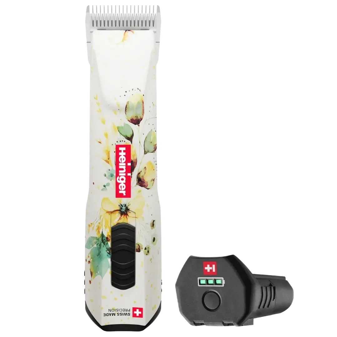 Heiniger Opal White Floral Cordless Clipper with One Battery