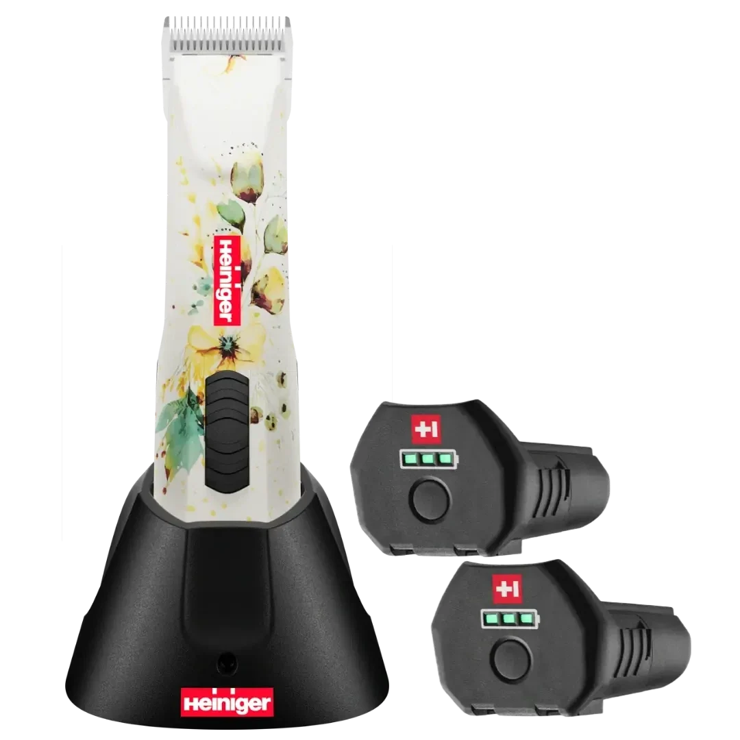 Heiniger Opal White Floral Cordless Clipper with 2 Batteries