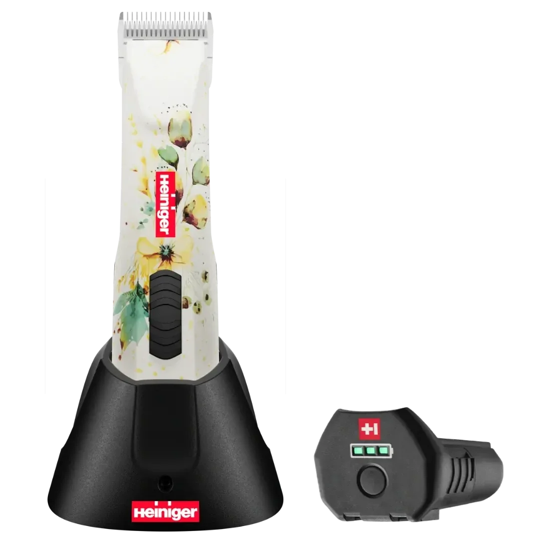 Heiniger Opal White Floral Cordless Clipper with One Battery