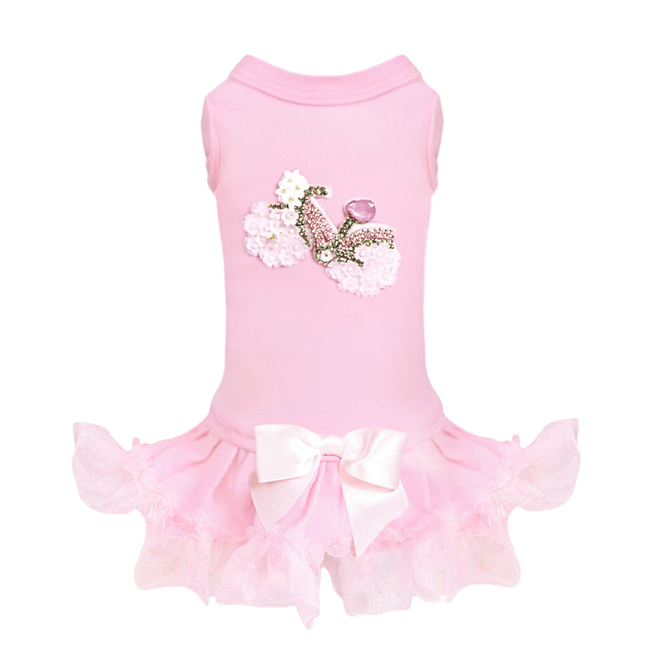 Hello Doggie Bicycle Satin Dog Dress