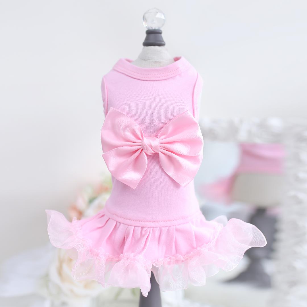 Hello Doggie Ballerina Satin Pink Dog Dress