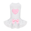 Hello Doggie Lacey Puff Heart Dog Satin Cotton Handmade Dress