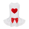 Hello Doggie Lacey Puff Heart Dog Satin Cotton Handmade Dress