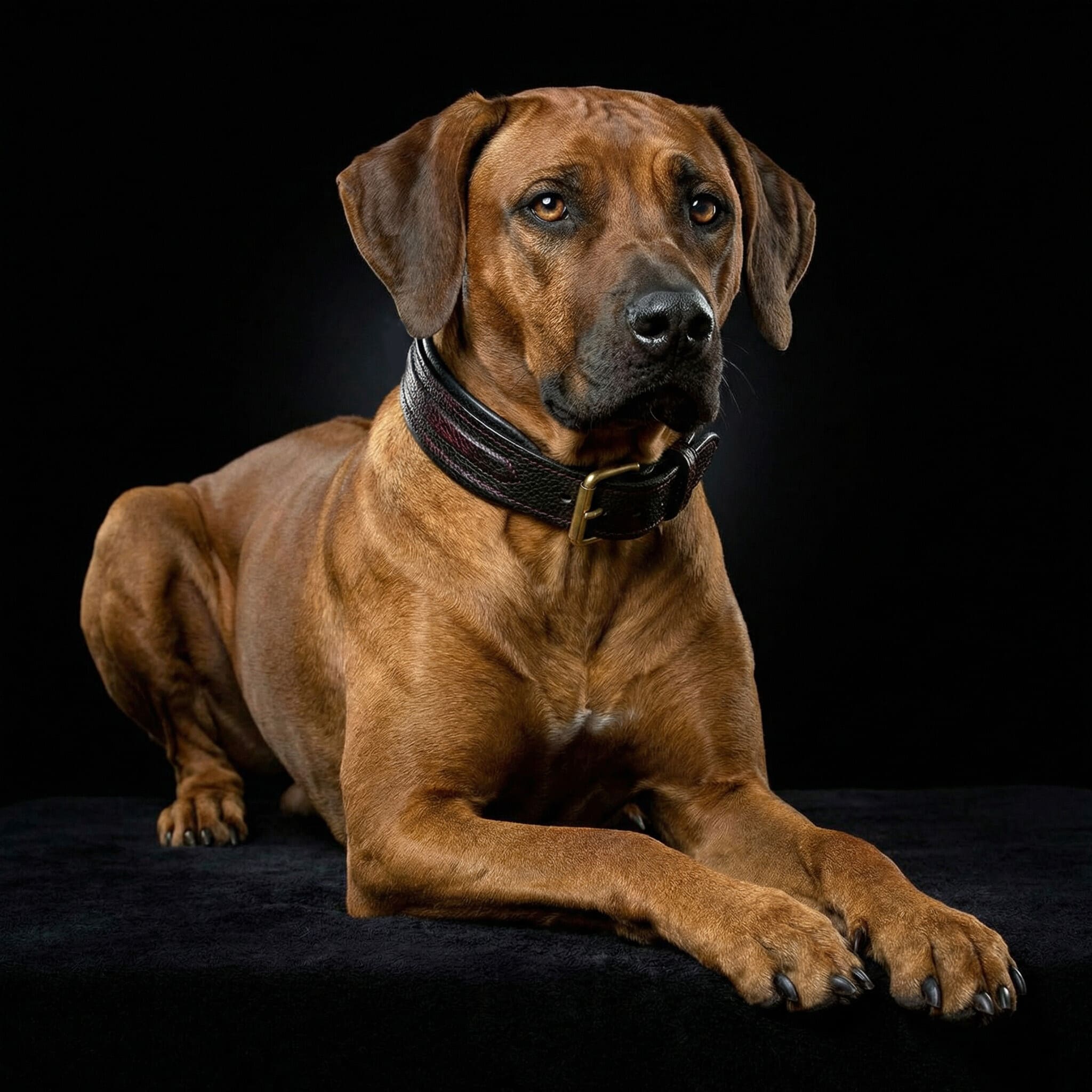 Bestia Dog Gear Genuine Leather Dog Collar 