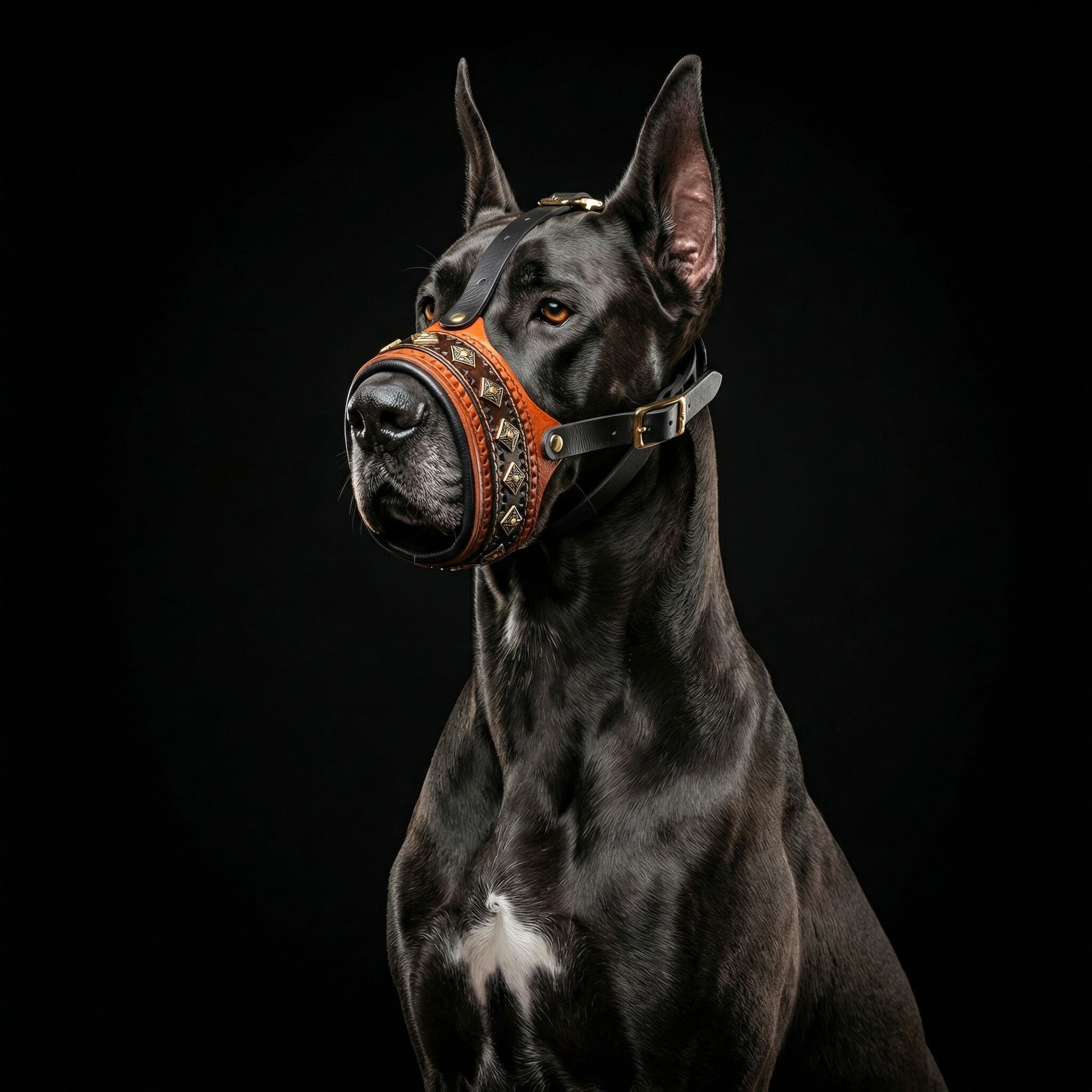 Bestia Dog Gear Genuine Leather Muzzles - Brown 