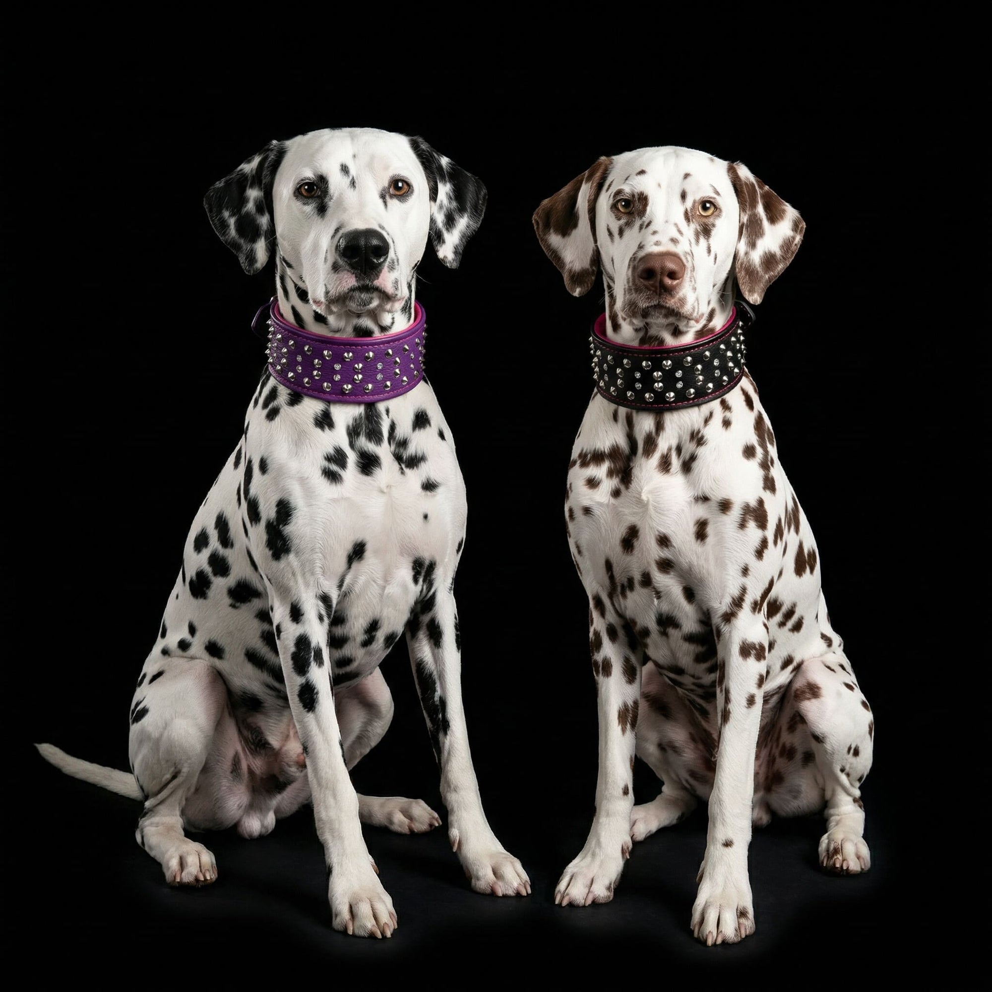 Bestia Crystal 2.8-Inch Wide Soft Leather Dog Collar