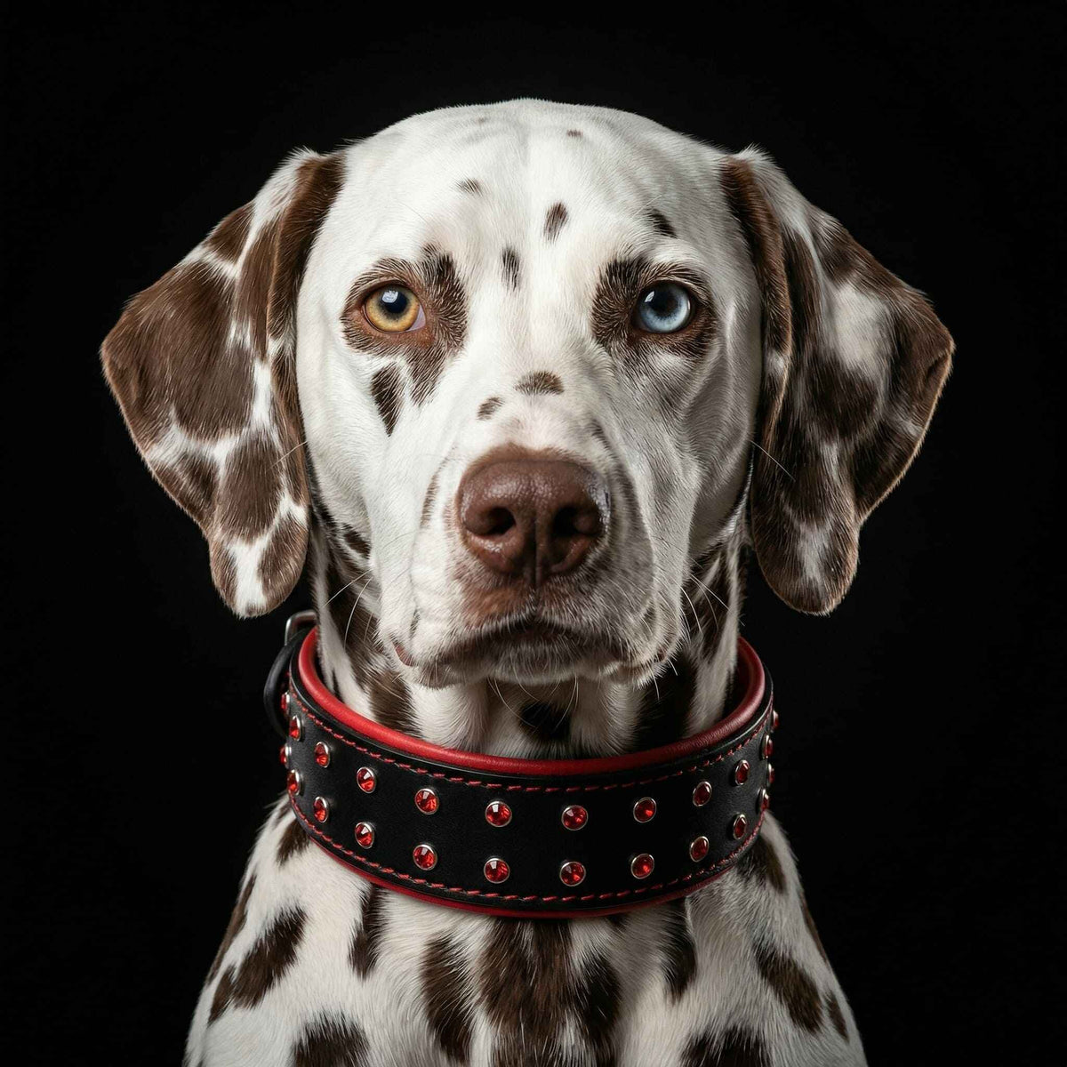 Bestia Diamond Leather Dog Collar