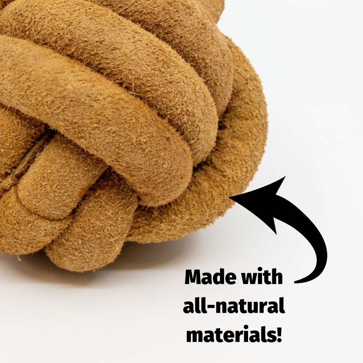 Huggle-Hide Natural Leather Ball Dog Toy, 2 Pack
