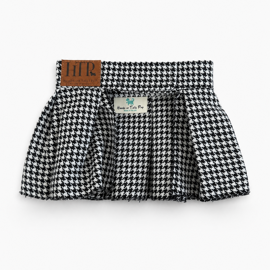 Heads or Tails Pup Houndstooth Dog Skirt