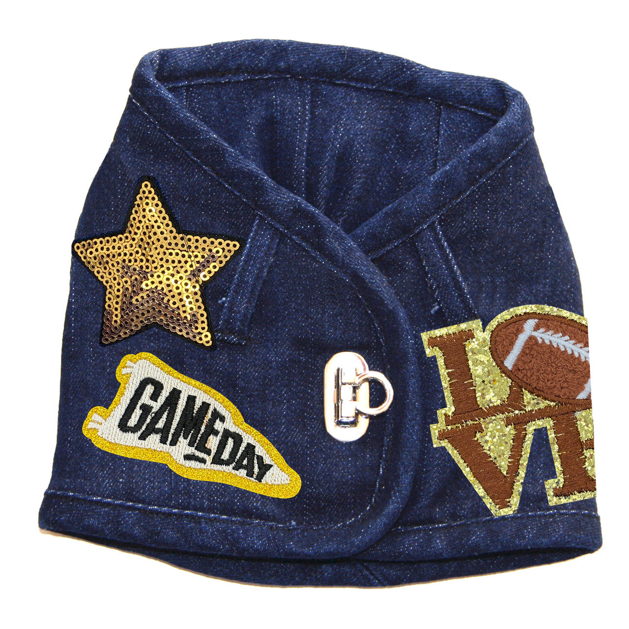 Love Football Denim Harness Vest