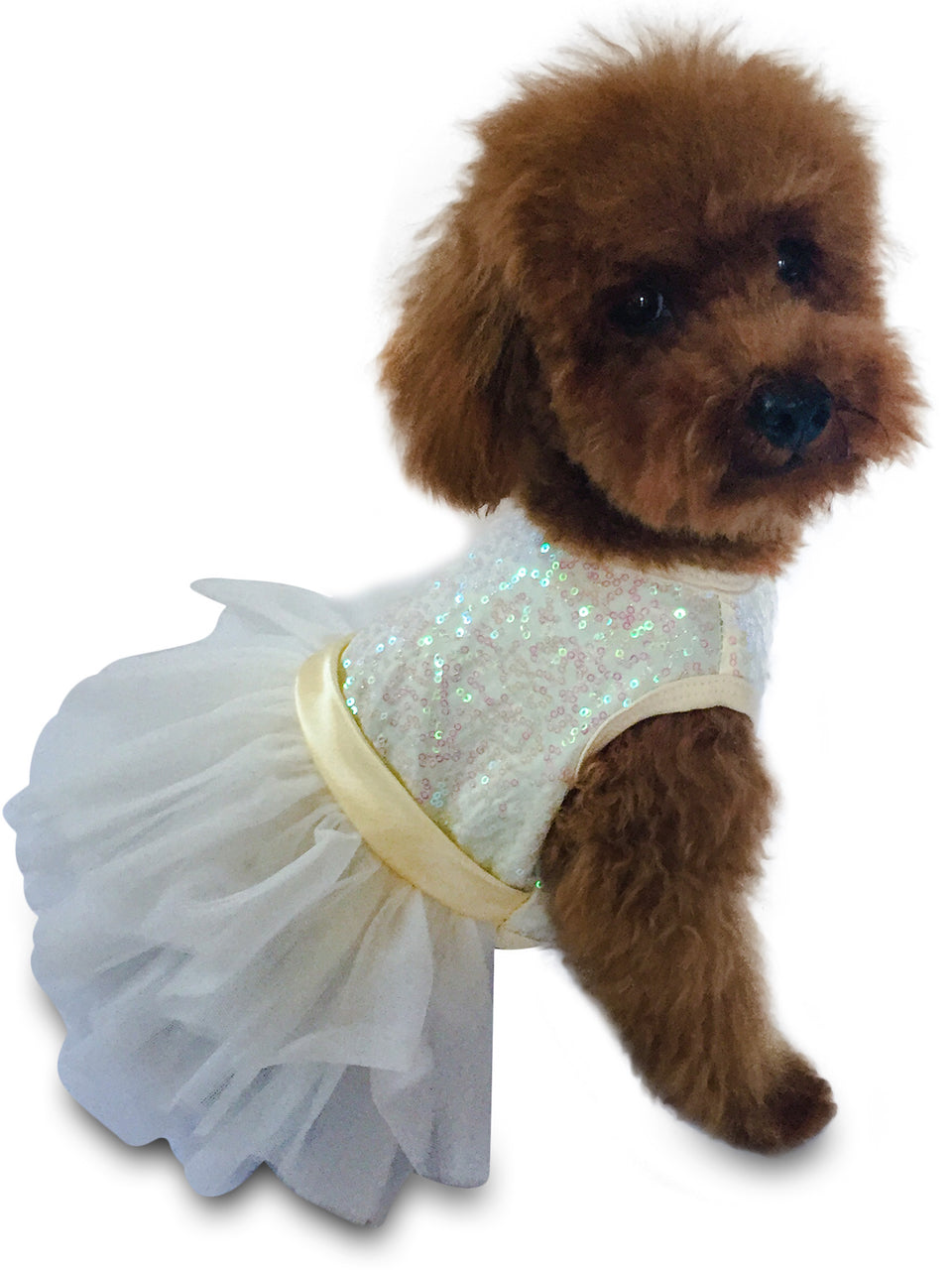 Hollywood Hologram Tutu, Ivory Sequins