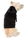 Velour Zip Front Hoodie, Black