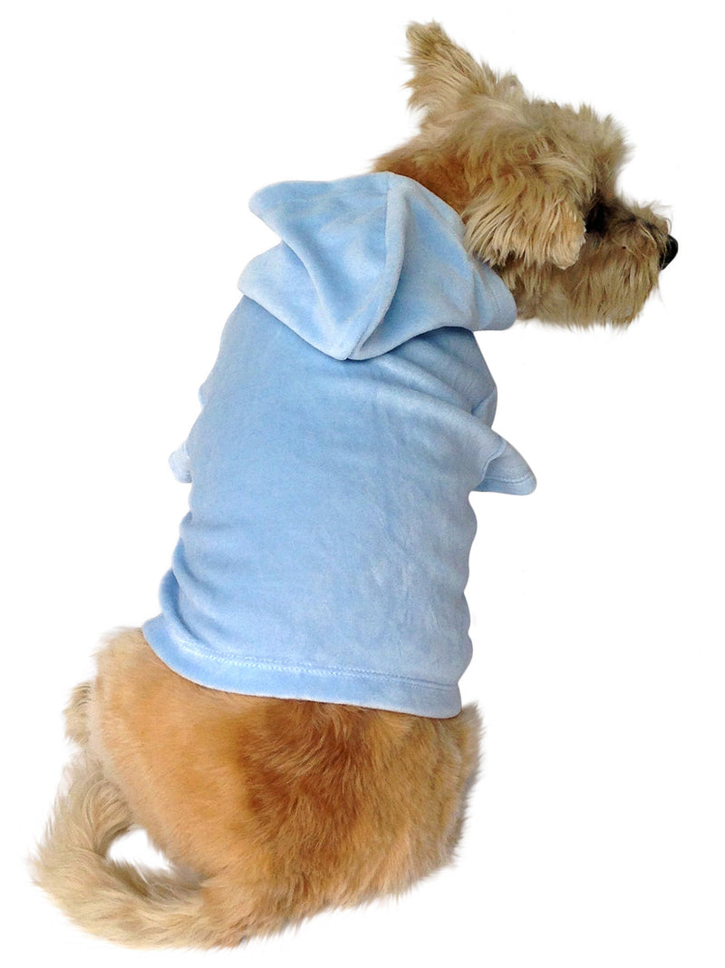 Velour Zip Front Hoodie, Blue