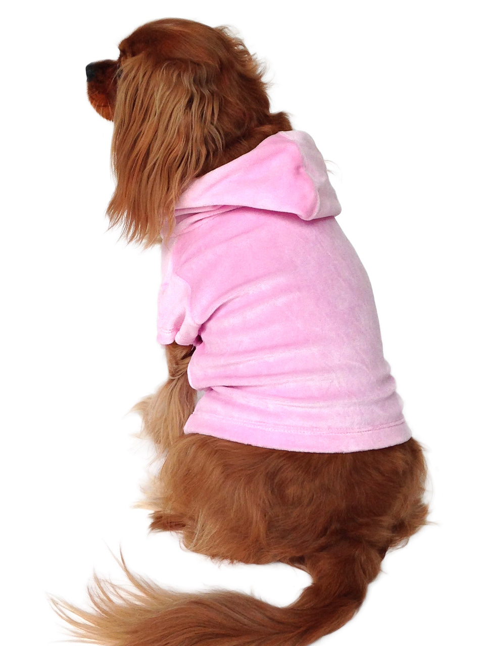 Velour Zip Front Hoodie, Lt. Pink