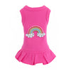 Hello Doggie Rainbow Cotton Crystal Fuchsia Dog Dress