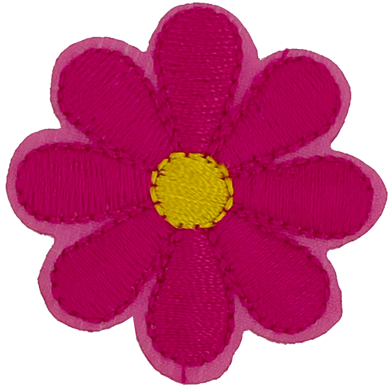 Hot Pink Daisy 8 Petal Flower - Patch
