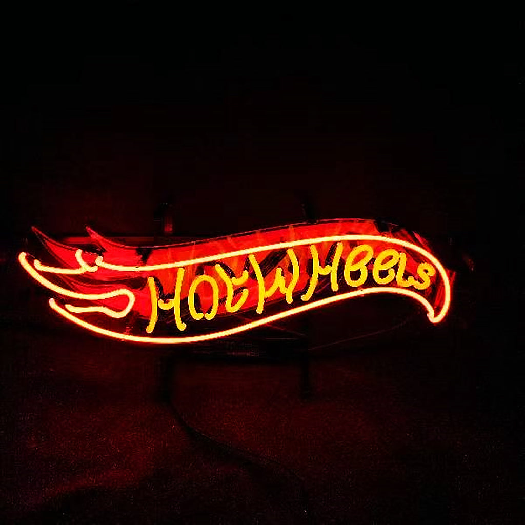 Hot Wheels Logo Real Glass Neon Sign