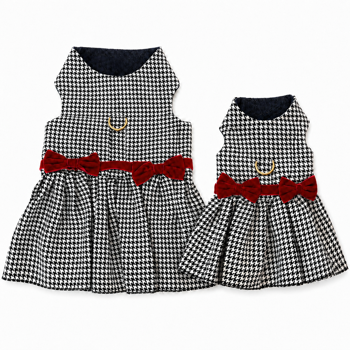 Heads or Tails Pup Houndstooth Dog Dress