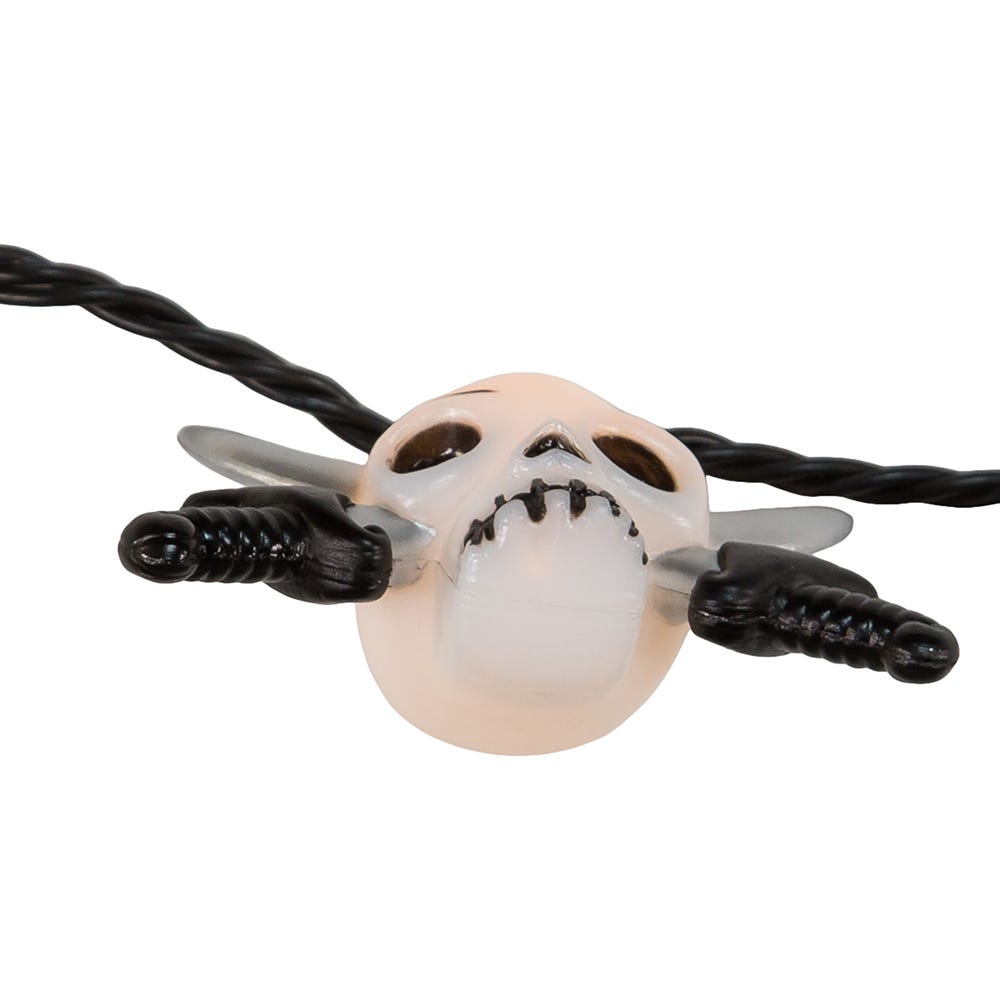 Kurt Adler UL 10-Light Skull with Silver Sword Light Set