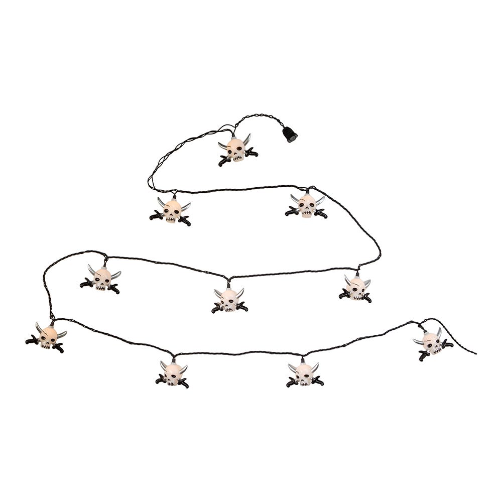 Kurt Adler UL 10-Light Skull with Silver Sword Light Set