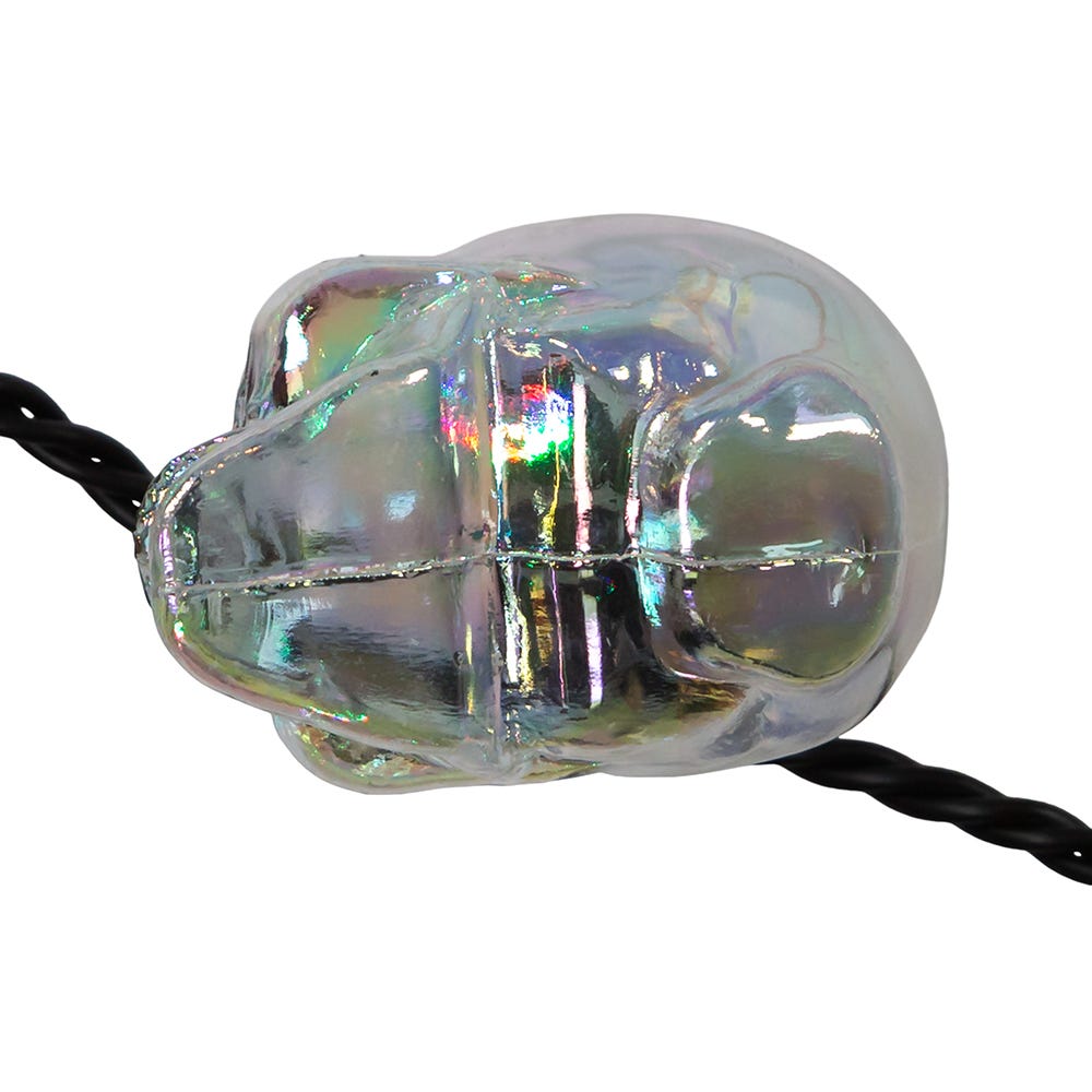 Kurt Adler UL 10-Light RGB LED Glitter Skull Light Set