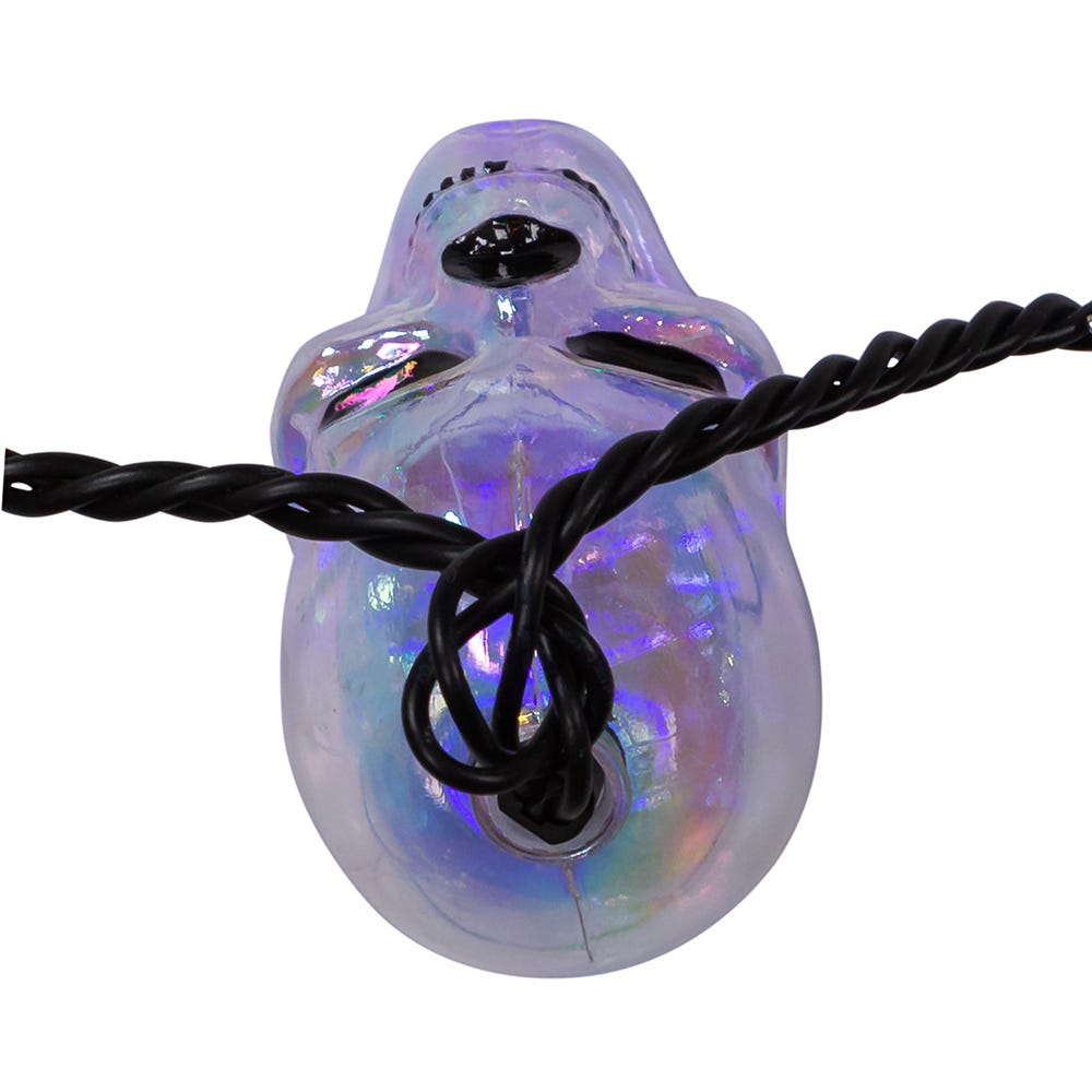Kurt Adler UL 10-Light RGB LED Glitter Skull Light Set