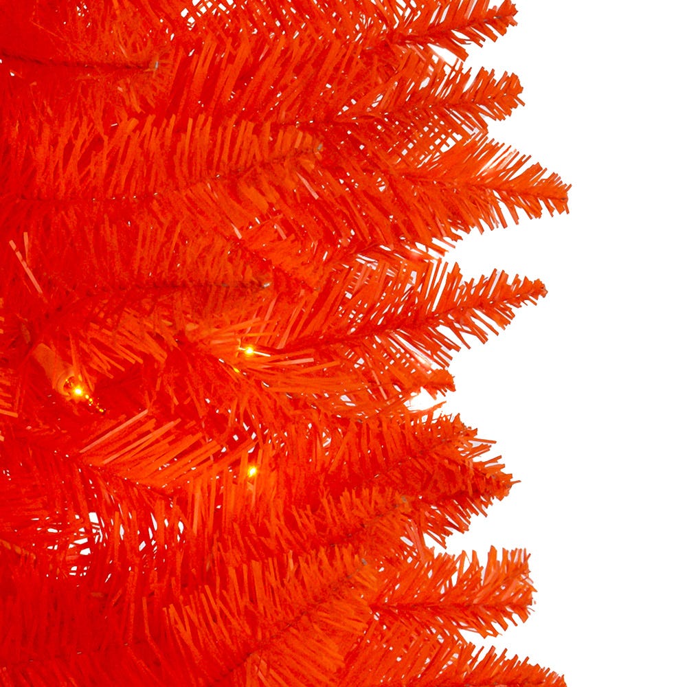 Kurt Adler 7 Foot Pre Lit Orange Slim Tree