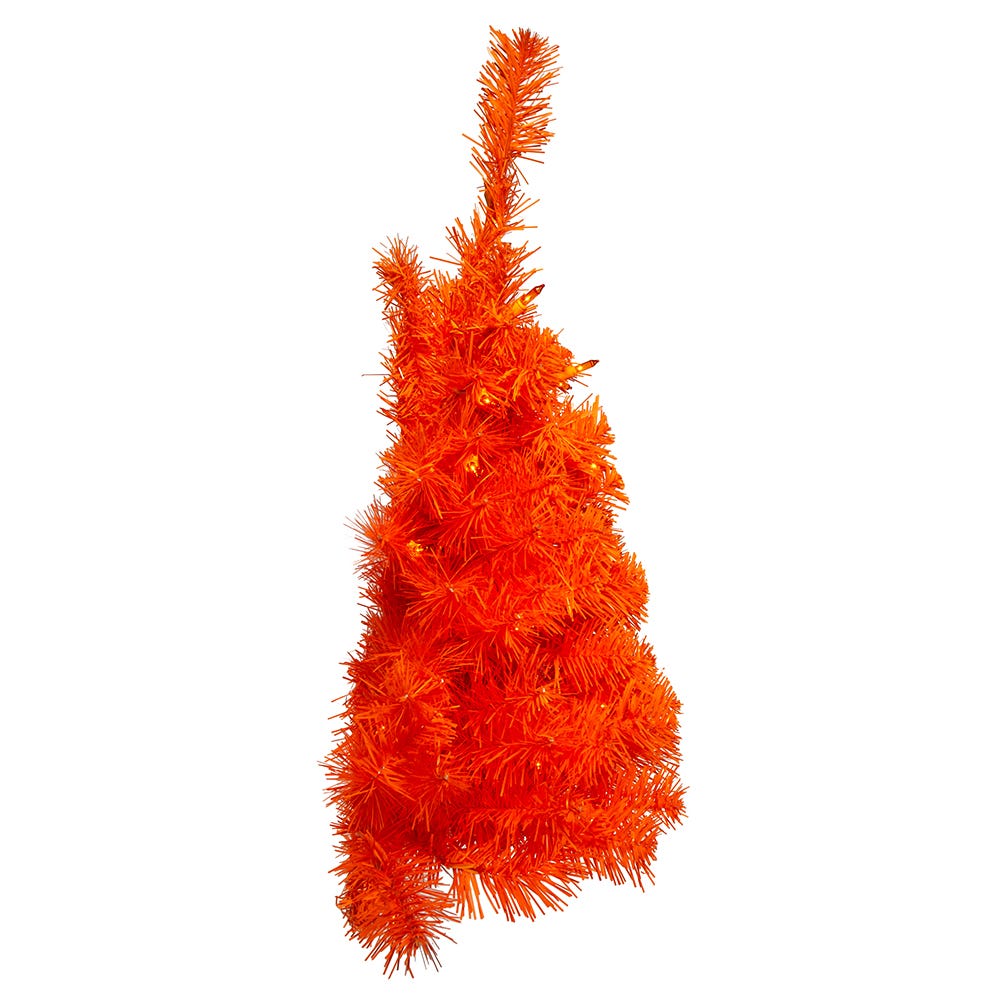 Kurt Adler 24-Inch Pre Lit Incandescent Orange Wall Tree