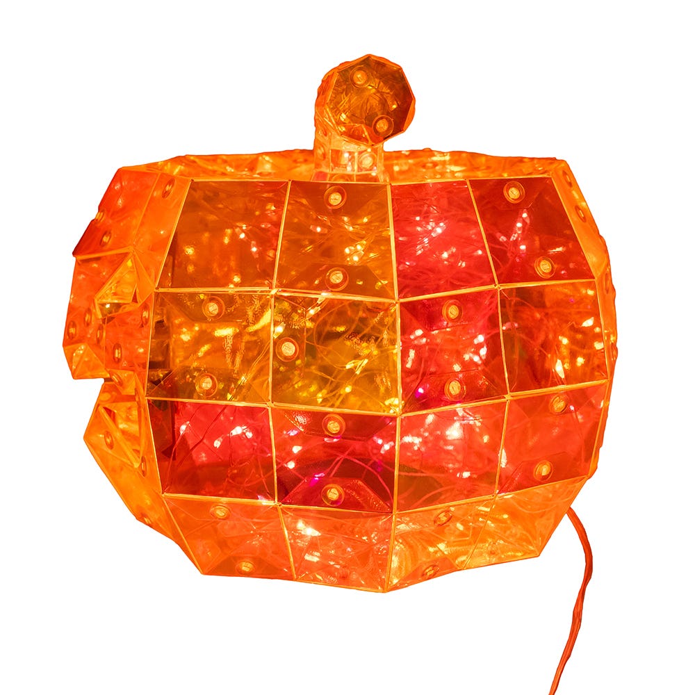 Kurt Adler 6.5-Inch 100-Light Orange Micro LED Holographic Jack-O-Lantern