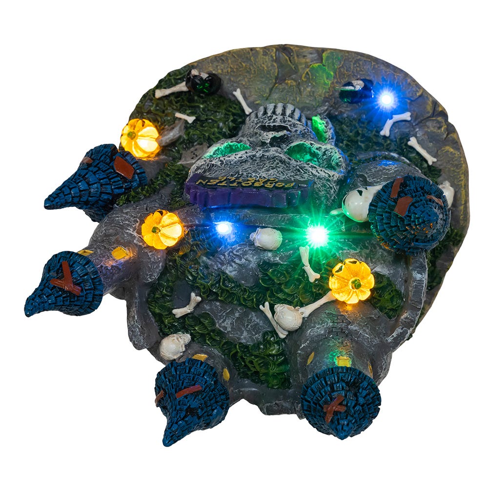 Kurt Adler 6.4-Inch Battery Operated Multicolor LED Lighted Skull Castle Table Piece