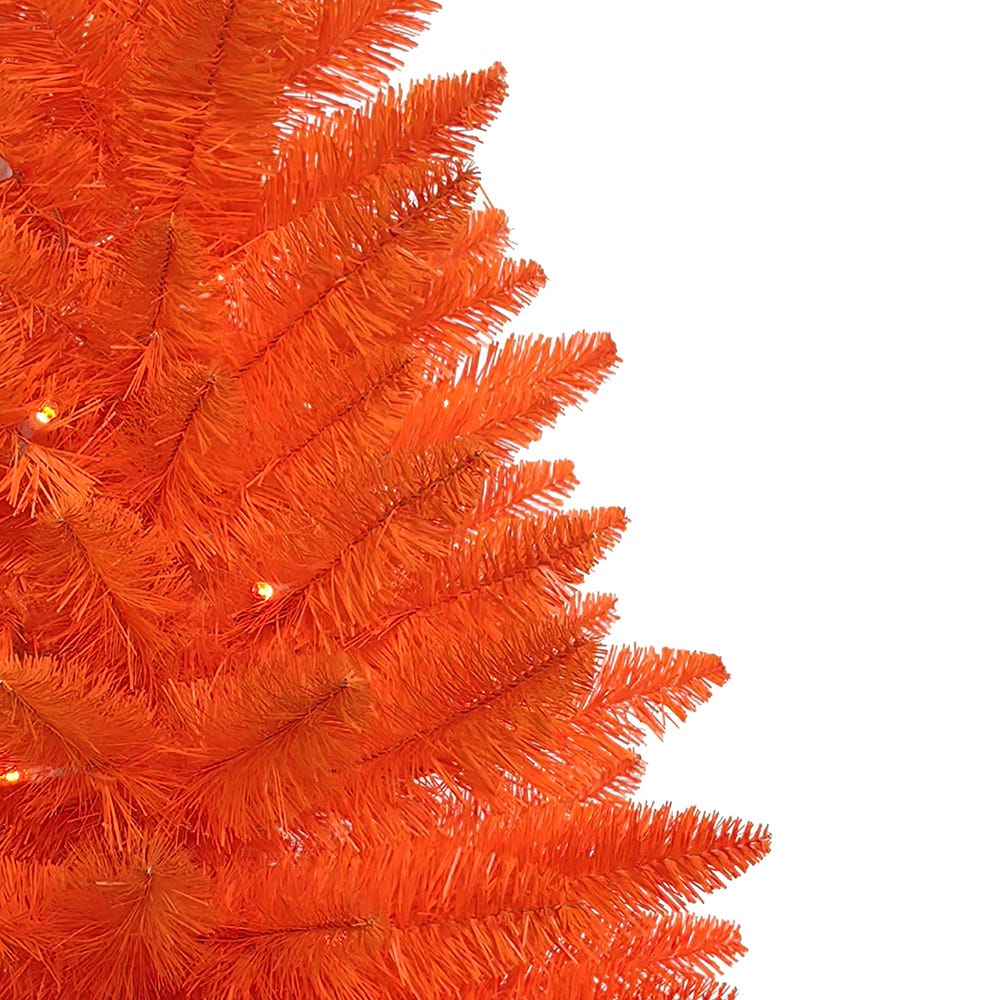 Kurt Adler 3-Foot Battery-Operated Pre-Lit Halloween Orange Potted Tree With Orange LED Lights