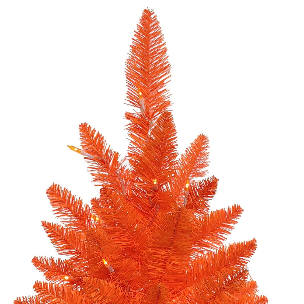 Kurt Adler 3-Foot Battery-Operated Pre-Lit Halloween Orange Potted Tree With Orange LED Lights