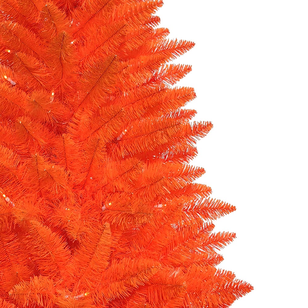 Kurt Adler 4.5-Foot Battery-Operated Pre-Lit Halloween Orange Potted Tree With Orange LED Lights