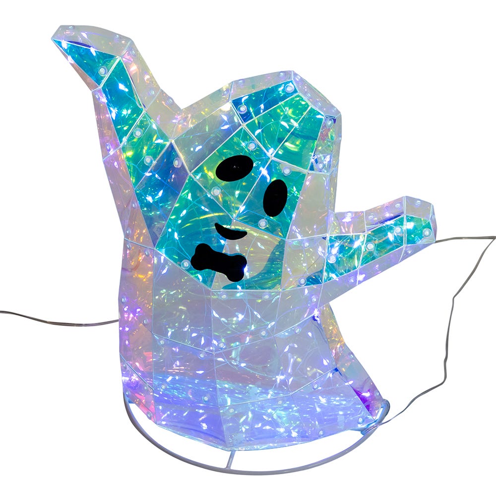 Kurt Adler Pre-lit Holographic Witch and Two Ghosts, 3-Piece Set