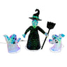 Kurt Adler Pre-lit Holographic Witch and Two Ghosts, 3-Piece Set