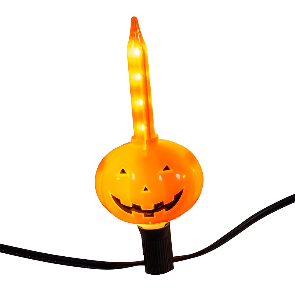 Kurt Adler UL 7-Light LED Pumpkin Streaming String Light Set
