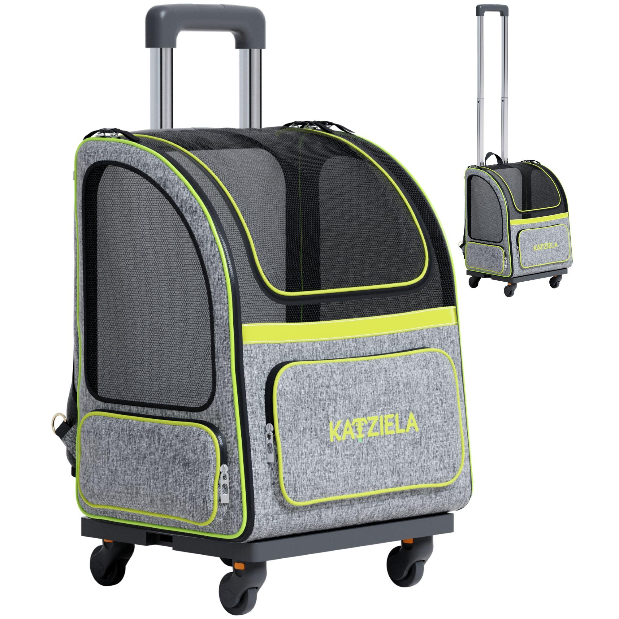 Hybrid Adventurer Pet Backpack with Removable Wheels and Telescopic Handle | HT Animal Supply