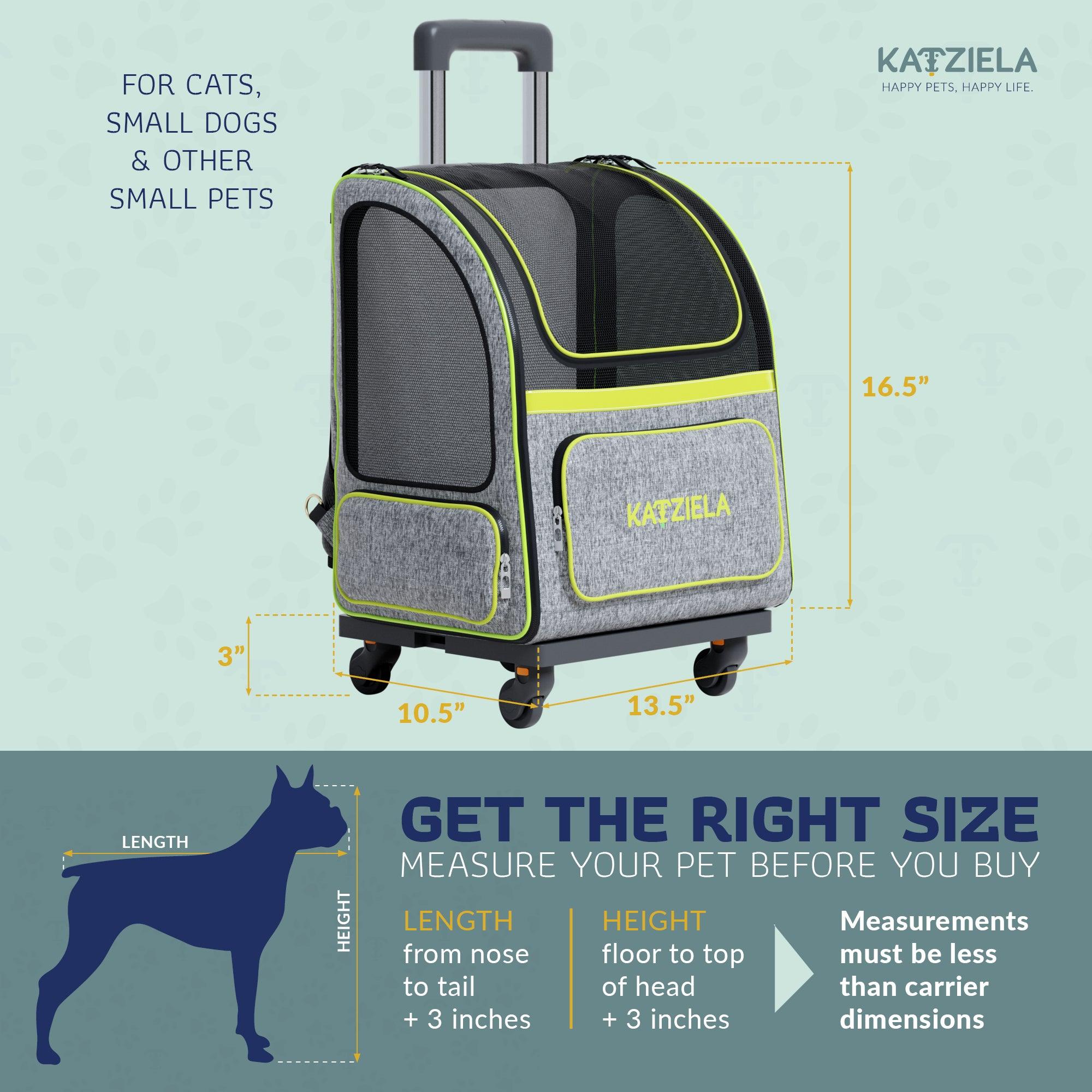 Hybrid Adventurer Pet Backpack with Removable Wheels and Telescopic Handle | HT Animal Supply
