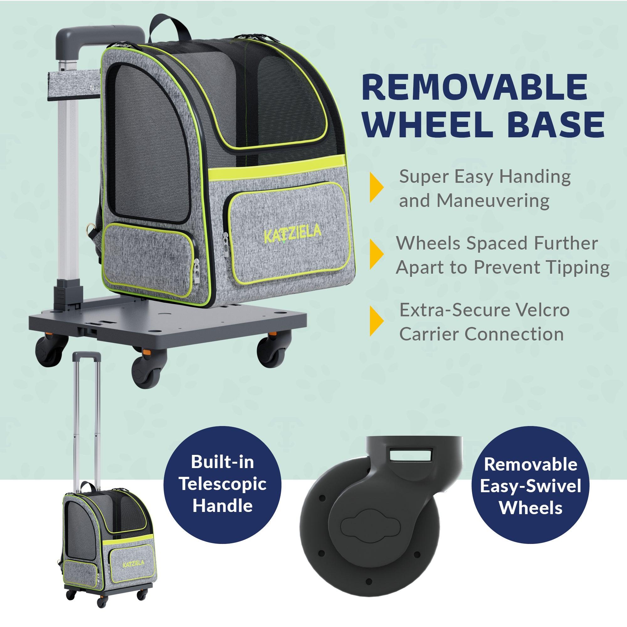 Hybrid Adventurer Pet Backpack with Removable Wheels and Telescopic Handle | HT Animal Supply