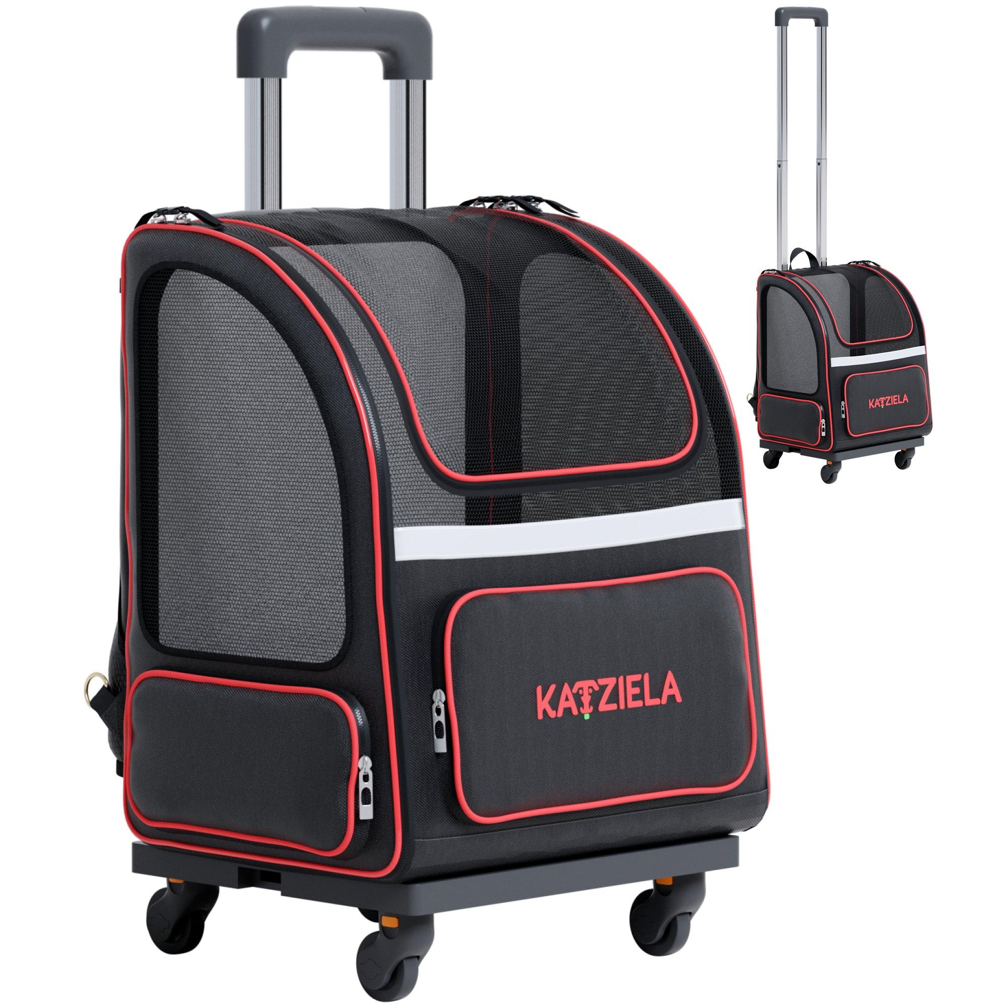 Hybrid Adventurer Pet Backpack with Removable Wheels and Telescopic Handle | HT Animal Supply