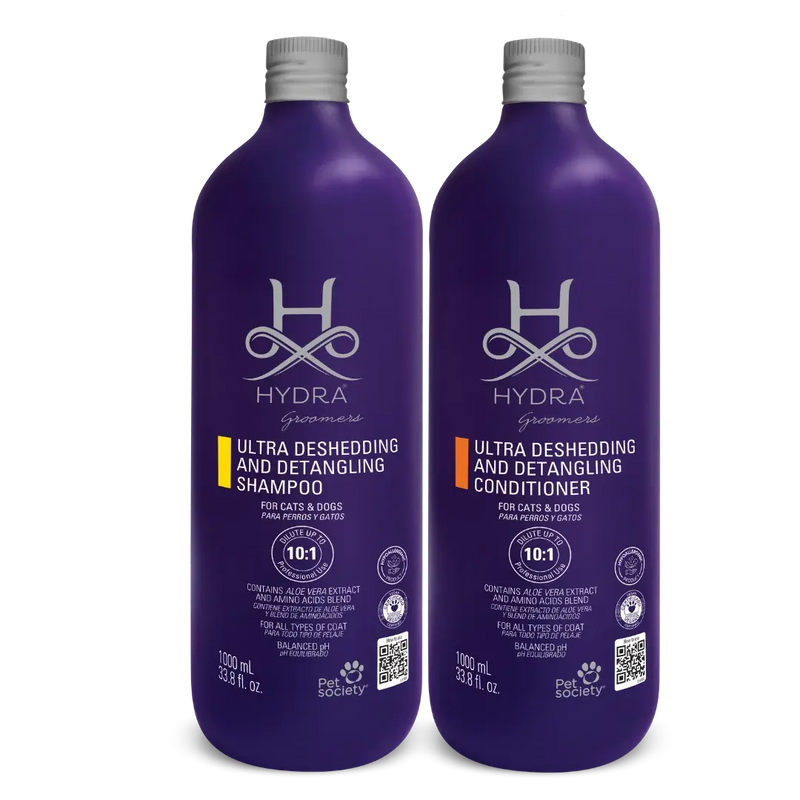 Ultra Deshedding & Detangling Shampoo and Conditioner 33.8oz by Hydra
