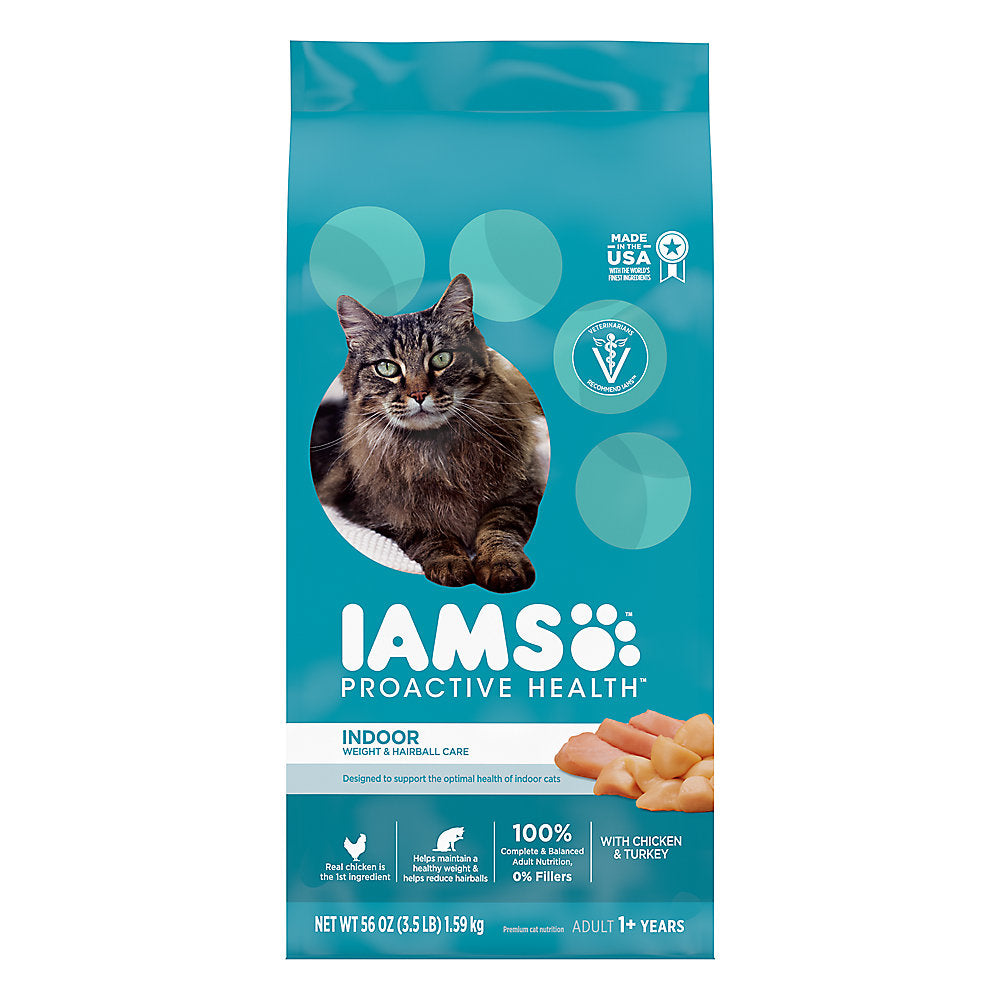 Iams Proactive Health Indoor Weight & Hairball Dry Cat Food (3.5lb)