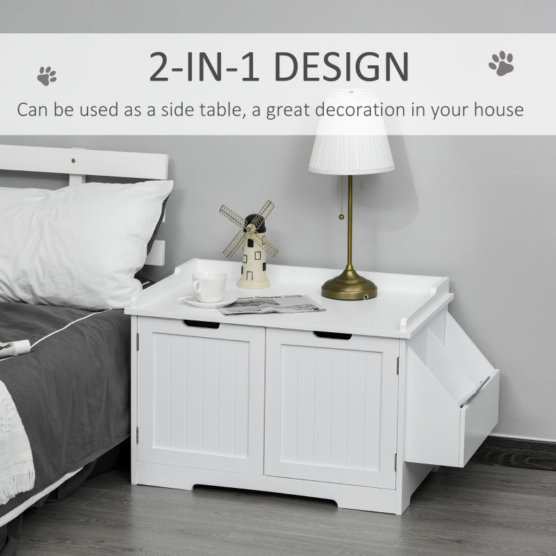 Cat Litter Box Nightstand End Table Enclosure