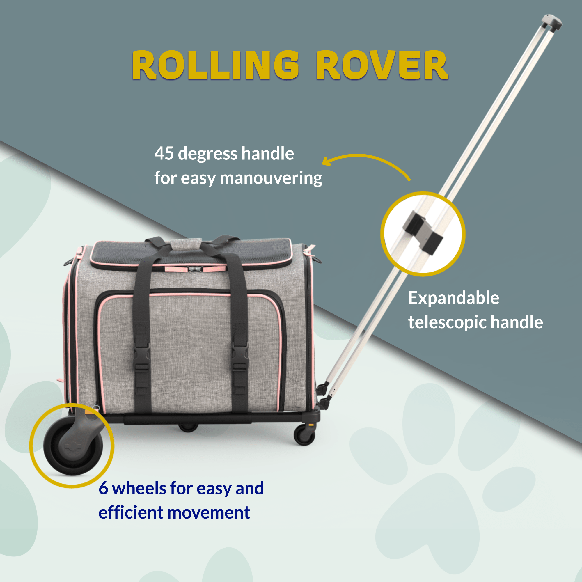 Katziela Rolling Rover Airline Compliant Expandable Wheeled Pet Carrier | HT Animal Supply