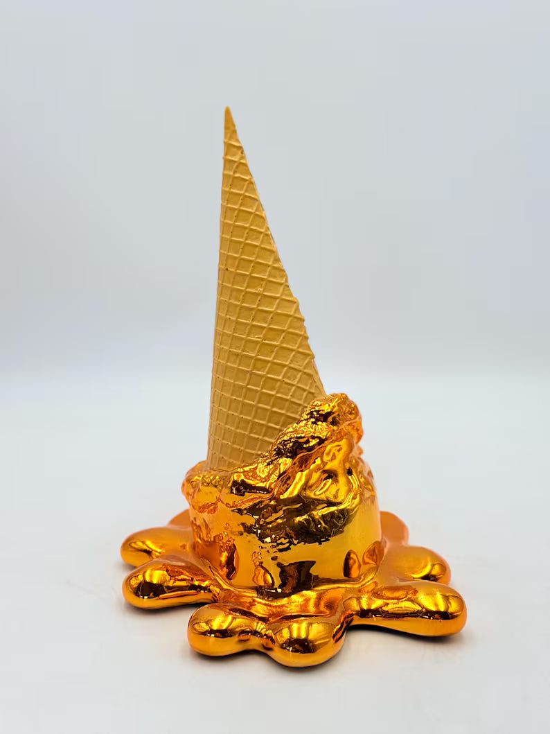 Opps! No. 1 Dropped Ice Cream Sculpture-Electric Gold