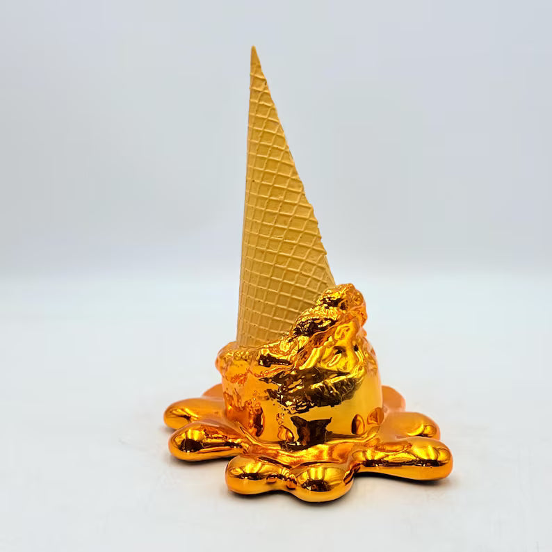 Opps! No. 1 Dropped Ice Cream Sculpture-Electric Gold