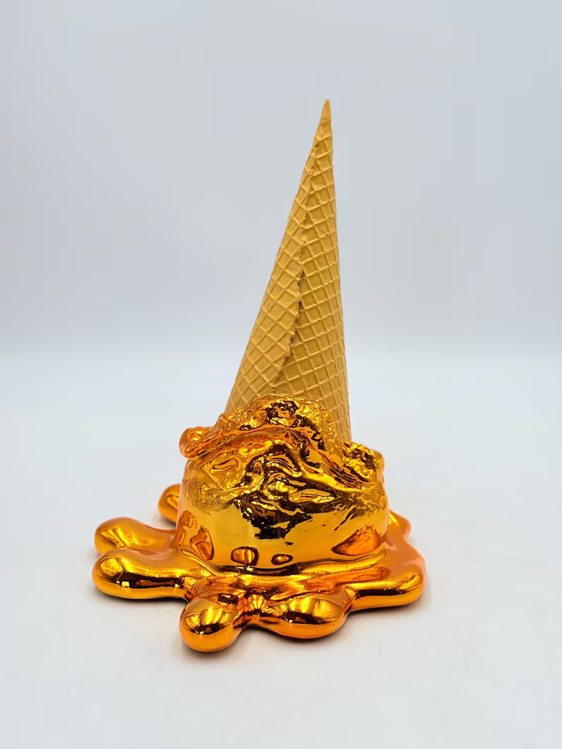 Opps! No. 1 Dropped Ice Cream Sculpture-Electric Gold
