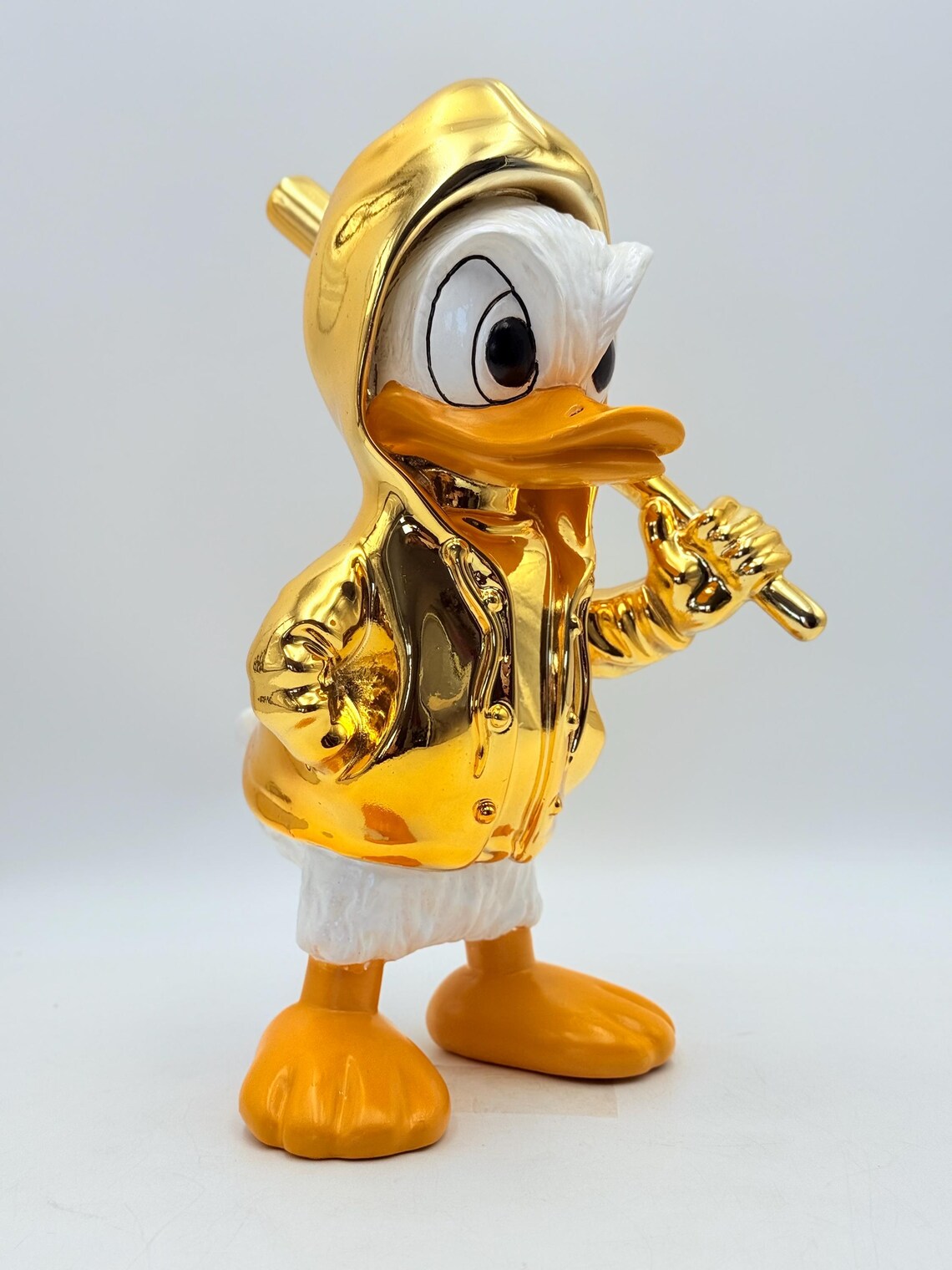 Pop Art Duck Gold Chrome Sculpture – Hoodie Edition