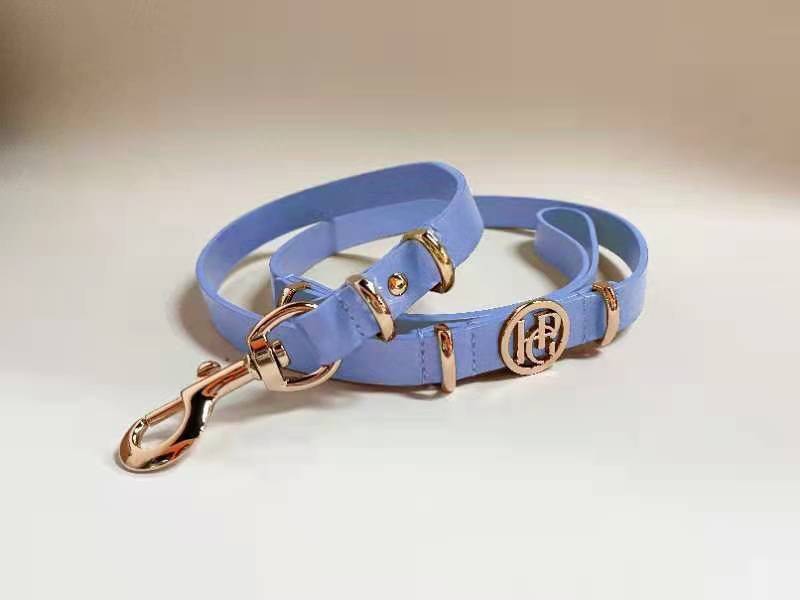 Leather Bow Collar/Lead - Lilac