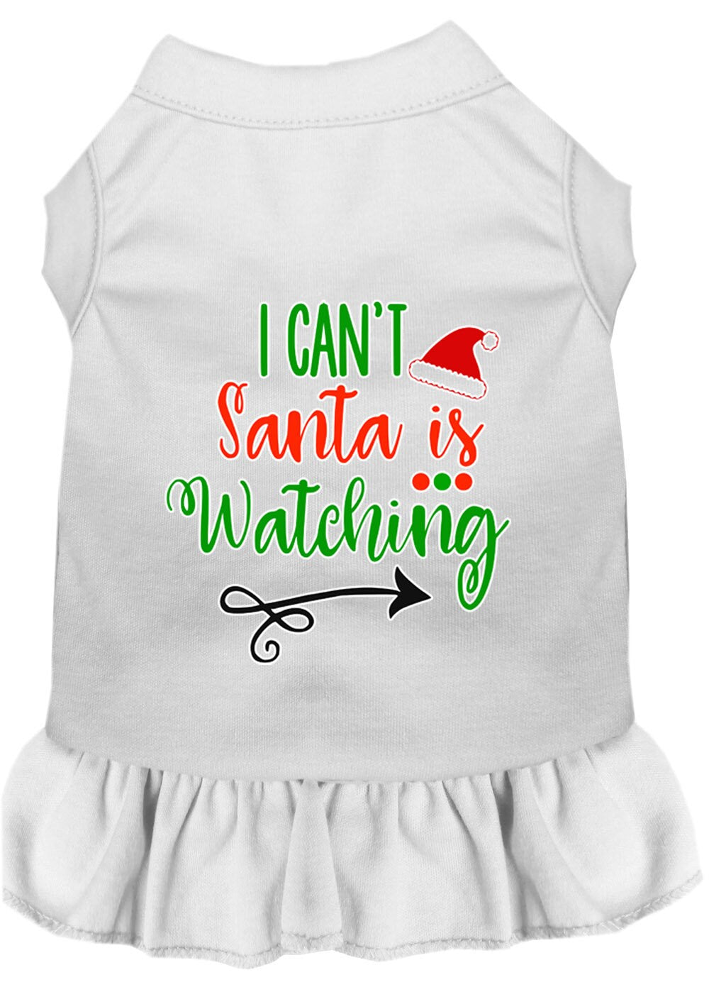 As You Wish Apparel – "I Cant, Santa Is Watching" Christmas Pet Dress